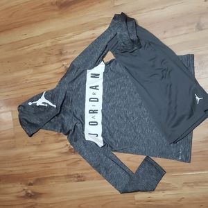 Jordan dri-fit, boys large hoodie and shorts